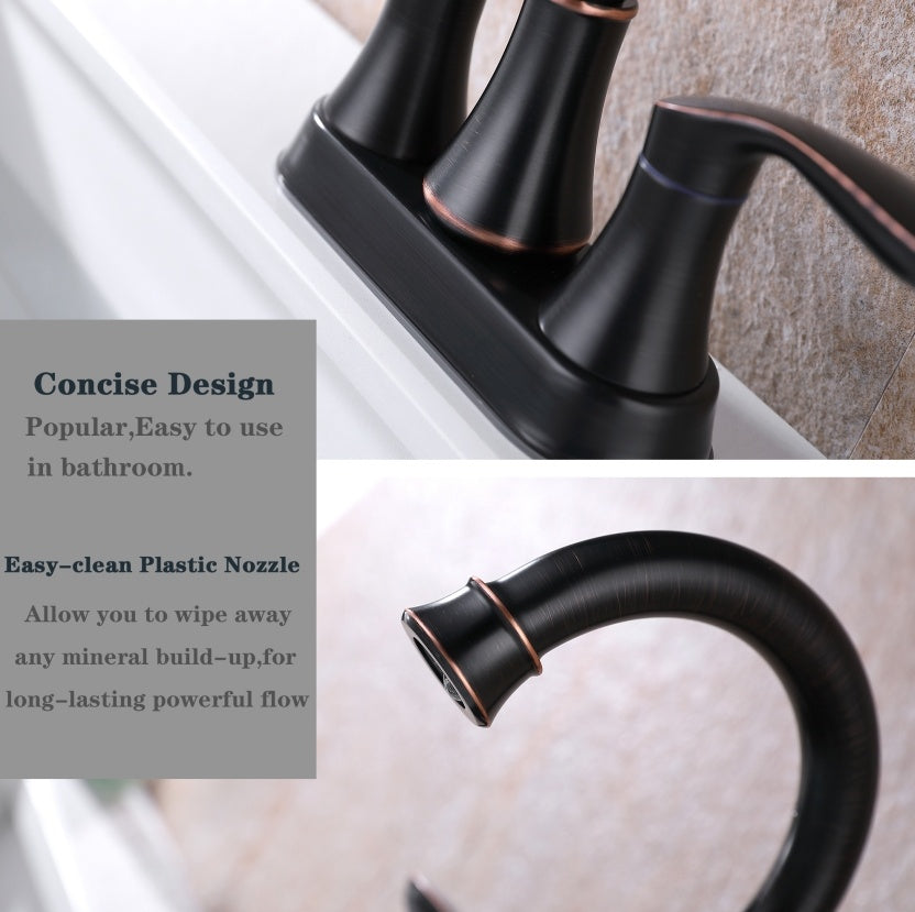 2-Handle 4-Inch Oil Rubbed Bronze Bathroom Faucet Ohberri