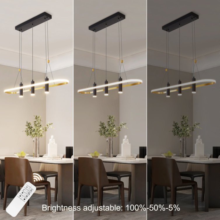 Black Gold Dimmable LED Pendant Light No Bulb My Store