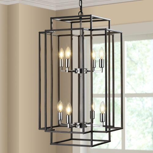 8 Lantern Tiered Chandeliers, Industrial Farmhouse Chandeliers Inkedjoy
