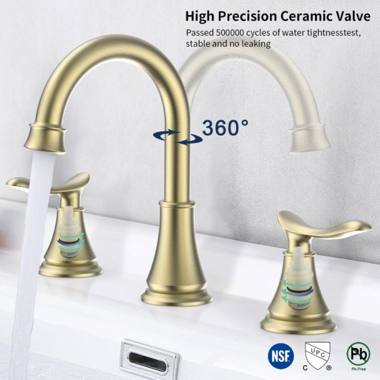 2-Handle 8 Inch Faucet -Gold My Store