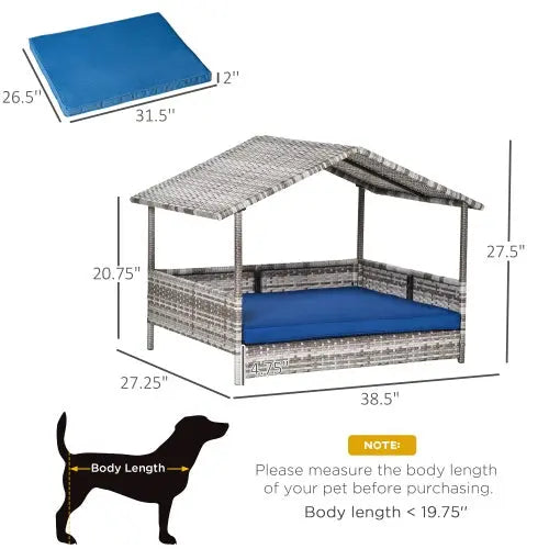 The Rattan Dog House Outdoors With A Canopy, My Store