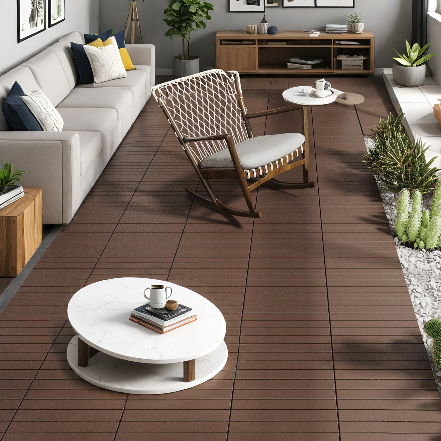 Waterproof, Wear-resistant, DIY Assembly, Garden, Courtyard, Balcony,plastic Flooring Inkedjoy