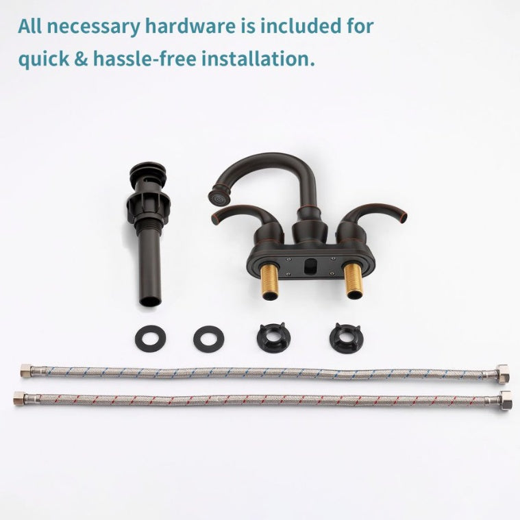 Oil Rubbed Bronze Bathroom Faucet With 2-Handle And 360 Degree Rotating Spout My Store