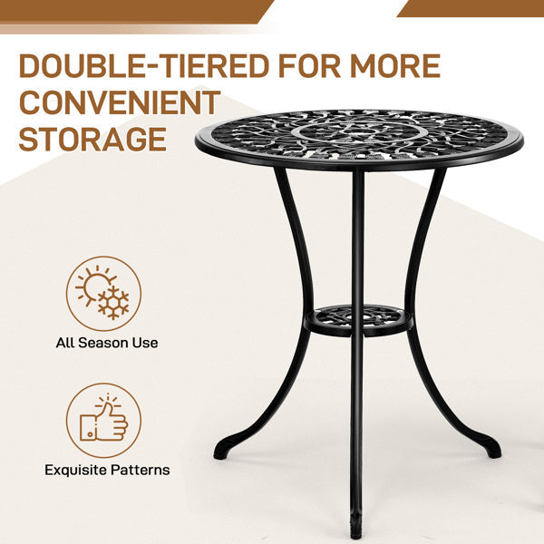 2pcs Single Chairs And 1pc Round Table Tulip Shaped Black Casting Set Inkedjoy