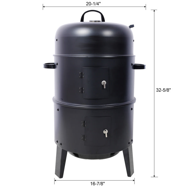 Charcoal Smoked Grill, Outdoor Cooking, 16 Inch Inkedjoy
