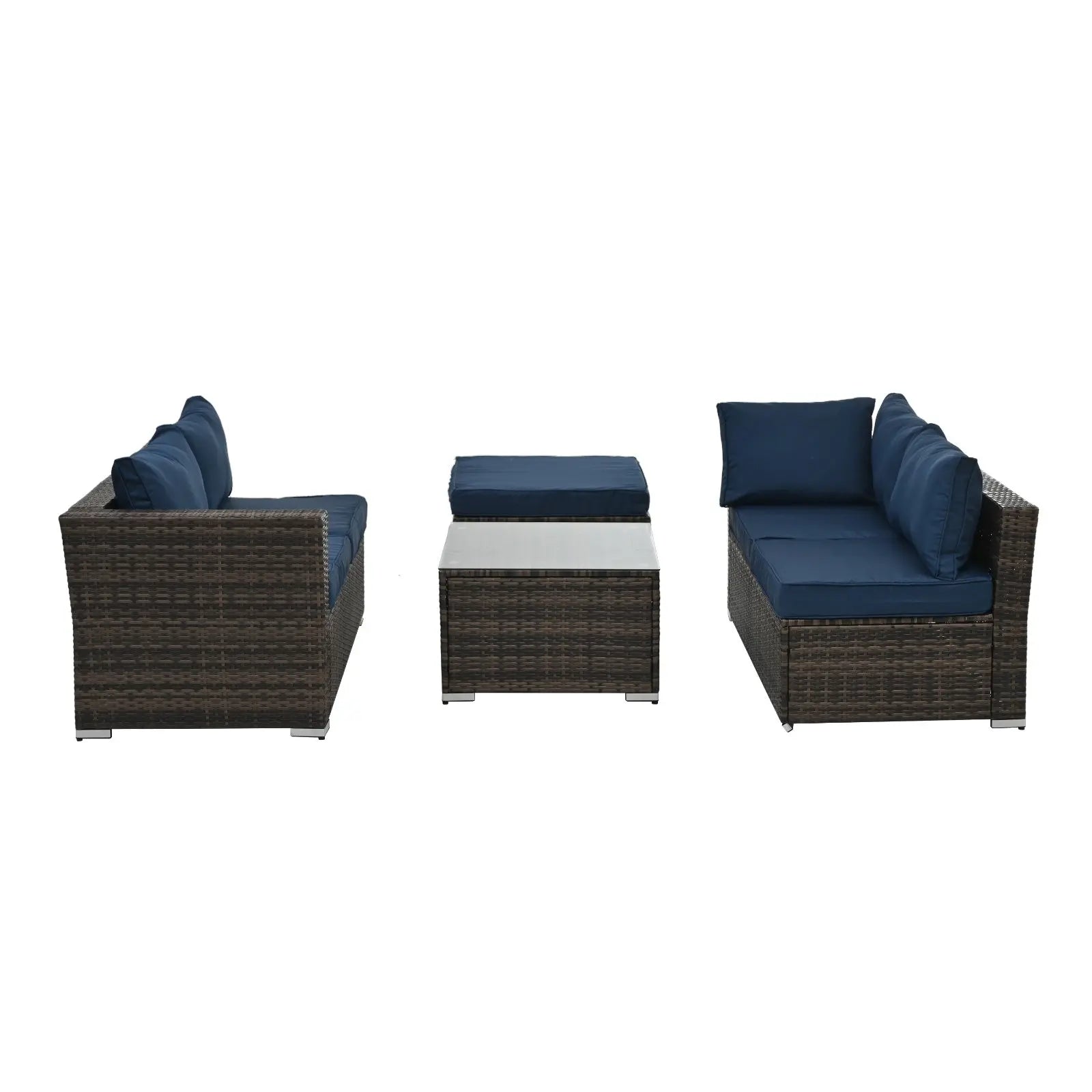 Patio Furniture, Outdoor Furniture, Seasonal PE Wicker Furniture, 4 Set Wicker Furniture With Temper My Store