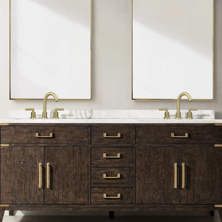 2 Handle 8 Inch Bathroom Sink Faucets Stainless Steel- Brushed Gold Ohberri