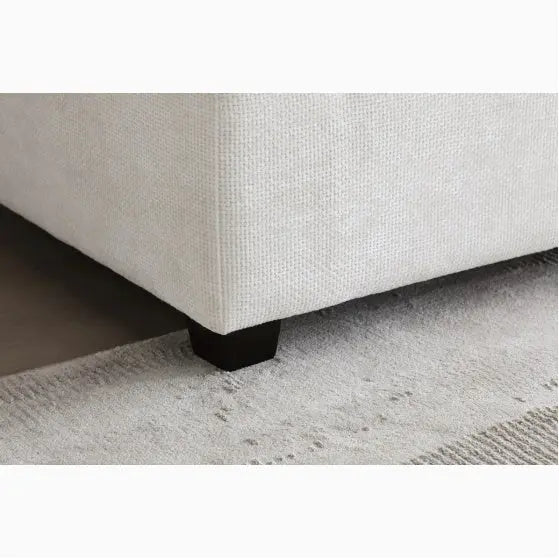 Sectional Sofa, Linen Fabric Set With Convertible Ottoman My Store