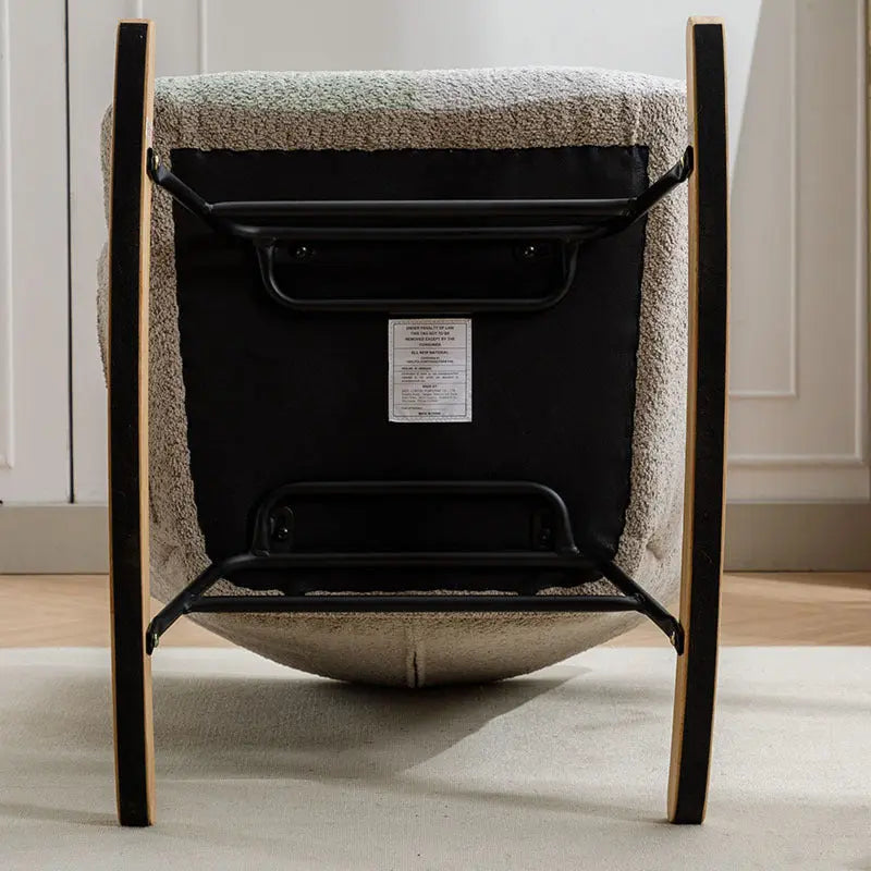 Modern Patchwork Accent Chair With Solid Wood Armrest And Feet Rocking Chair My Store