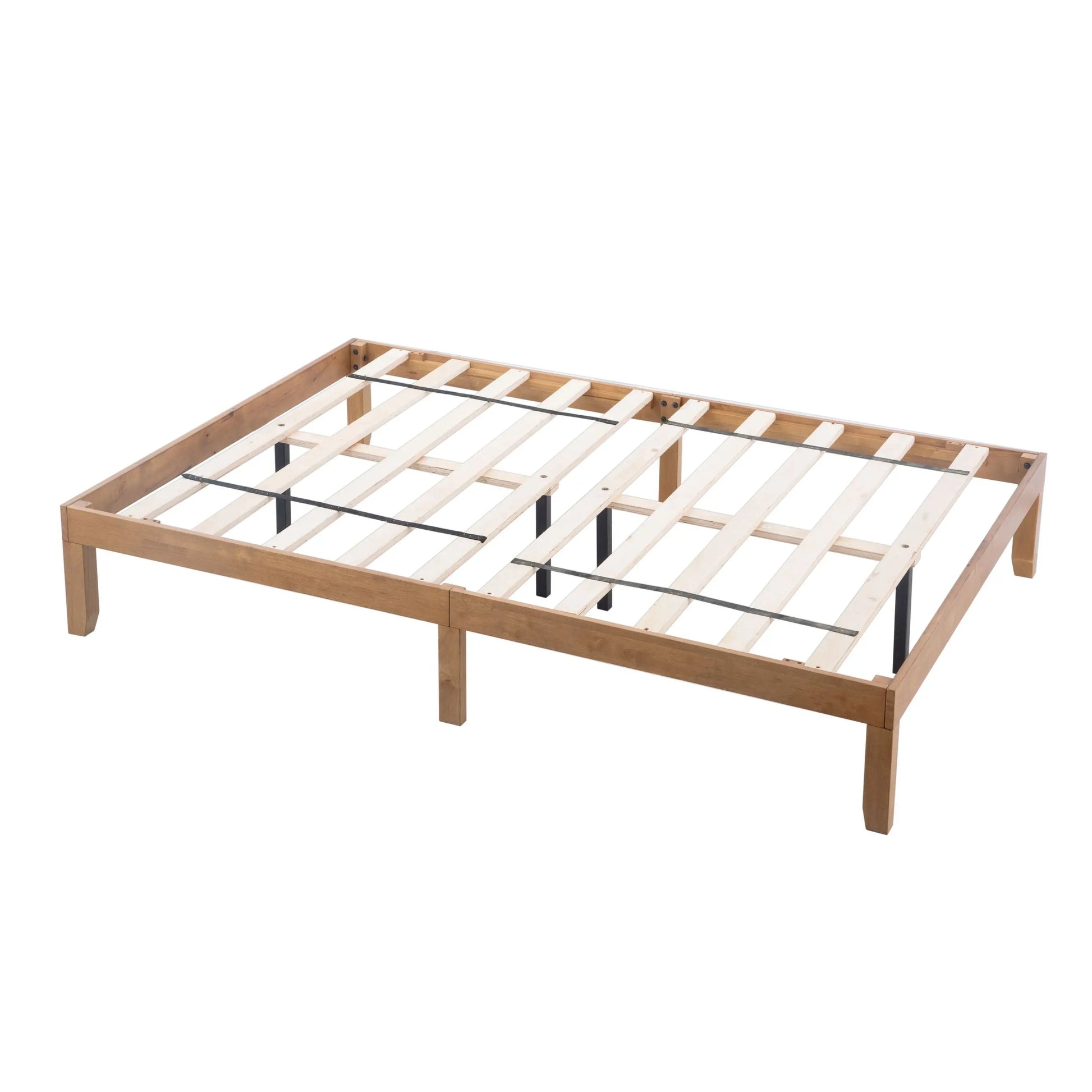 Large Wooden Platform Bed Frame, No Spring Box Required, Solid Wood Batten Support, Easy To Assemble My Store