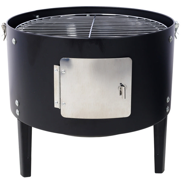 17 Inch Steel Charcoal Smoker, Heavy Duty Round Grill Inkedjoy