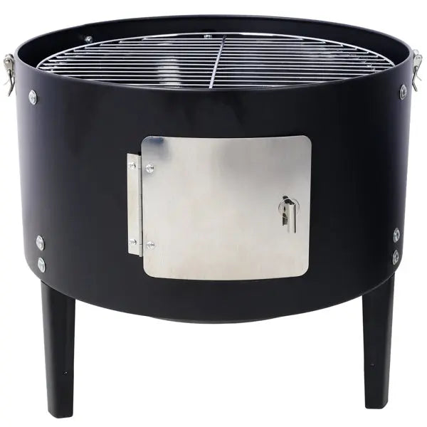 17 Inch Steel Charcoal Smoker, Heavy Duty Round Grill Inkedjoy