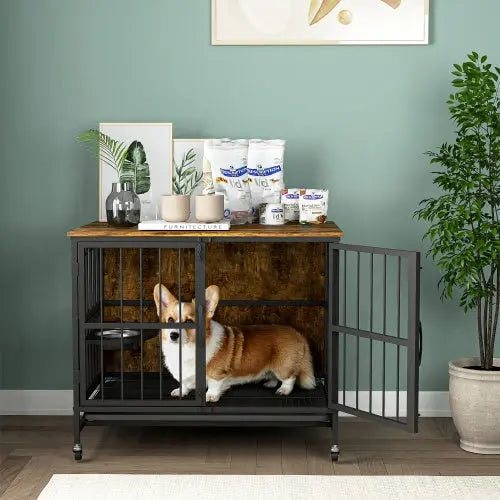Modern Kennel Dog House With Multifunctional Removable Tray, Double Door Dog House My Store