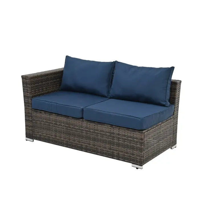 Patio Furniture, Outdoor Furniture, Seasonal PE Wicker Furniture, 4 Set Wicker Furniture With Tempered Glass Coffee Table My Store
