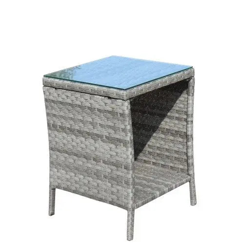 Outdoor Patio Furniture 1 Coffee Table With Clear Tempered Glass My Store