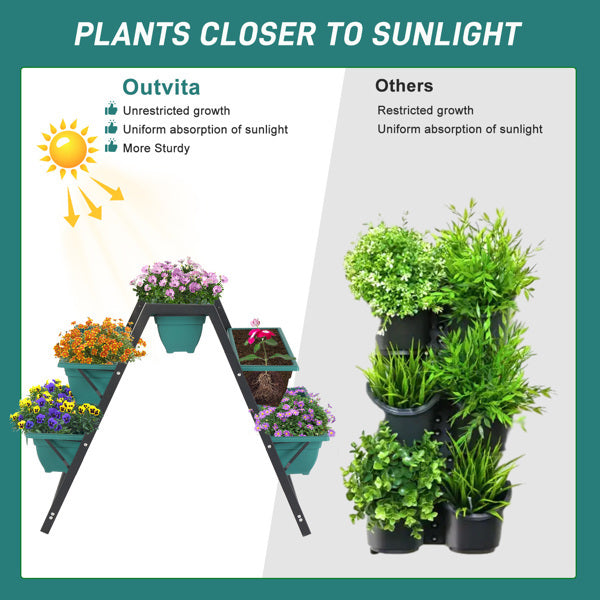 5 Floors Trapezoidal Green Flower Inkedjoy