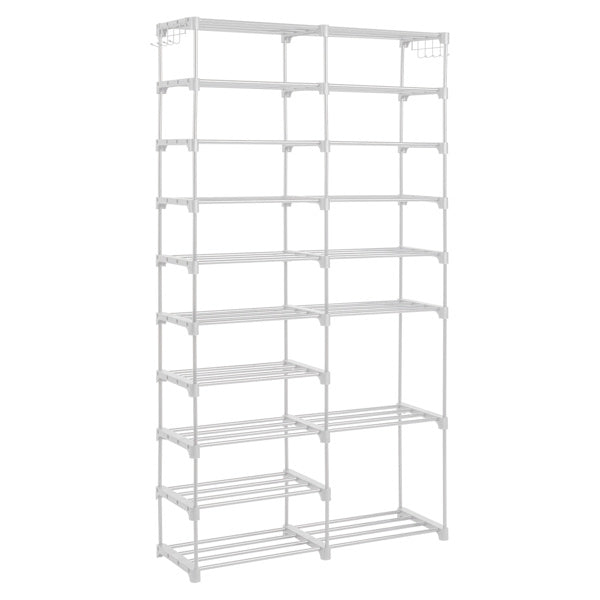 Double Row 10 Layer Non-woven Shoe Rack Inkedjoy