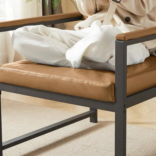 Tech Cloth Armchair, Retro Leisure Accent Chair With Extra Soft Padded  Cushion, Metal Armrests, Modern Reading Arm Chair With Black Metal Frame For Living RoomOfficeBedroomStudy, My Store