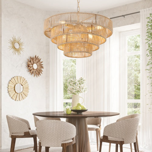 Bohemian Woven Chandelier Inkedjoy