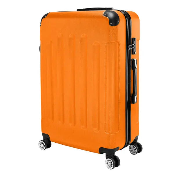 3-in-1 ABS Trolley Case 20 Inches, 24 Inches, 28 Inches Orange Inkedjoy