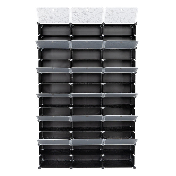 3 Rows, 12 Layers, 36 Compartments Plastic Shoe Box Storage Rack Inkedjoy