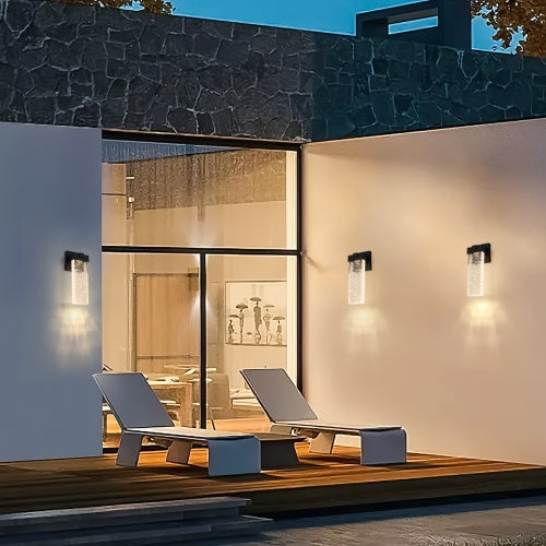 Outdoor Waterproof Transparent LED Crystal Wall Light Supports Many Types Of Bulb-2 Packs Inkedjoy