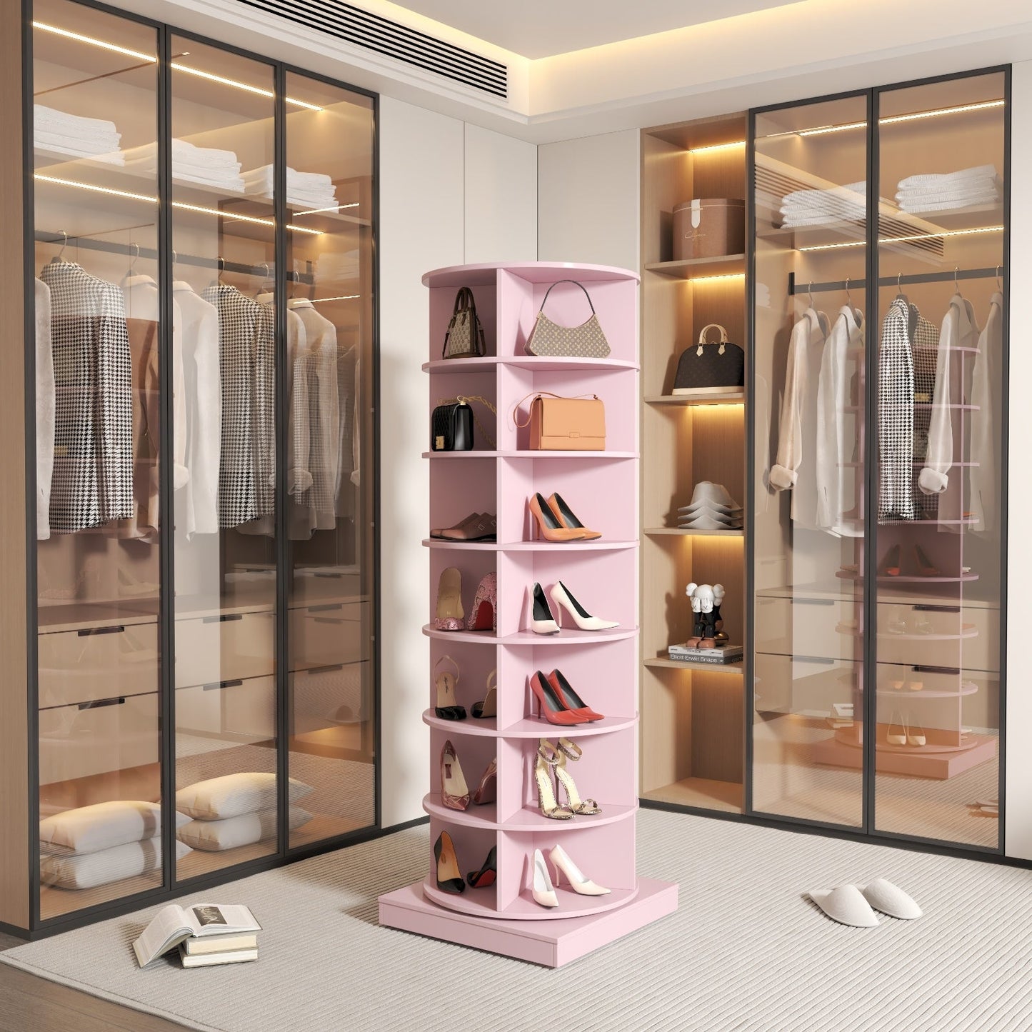 New 360 Rotating Shoe Cabinet With 7 Layers Can Accommodate Up To 28 Paris Shoes Inkedjoy