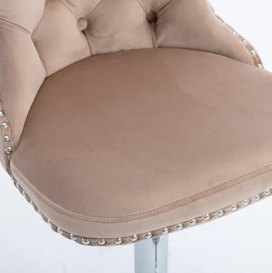 2-piece Set Of Rotating Velvet Bar Stools My Store