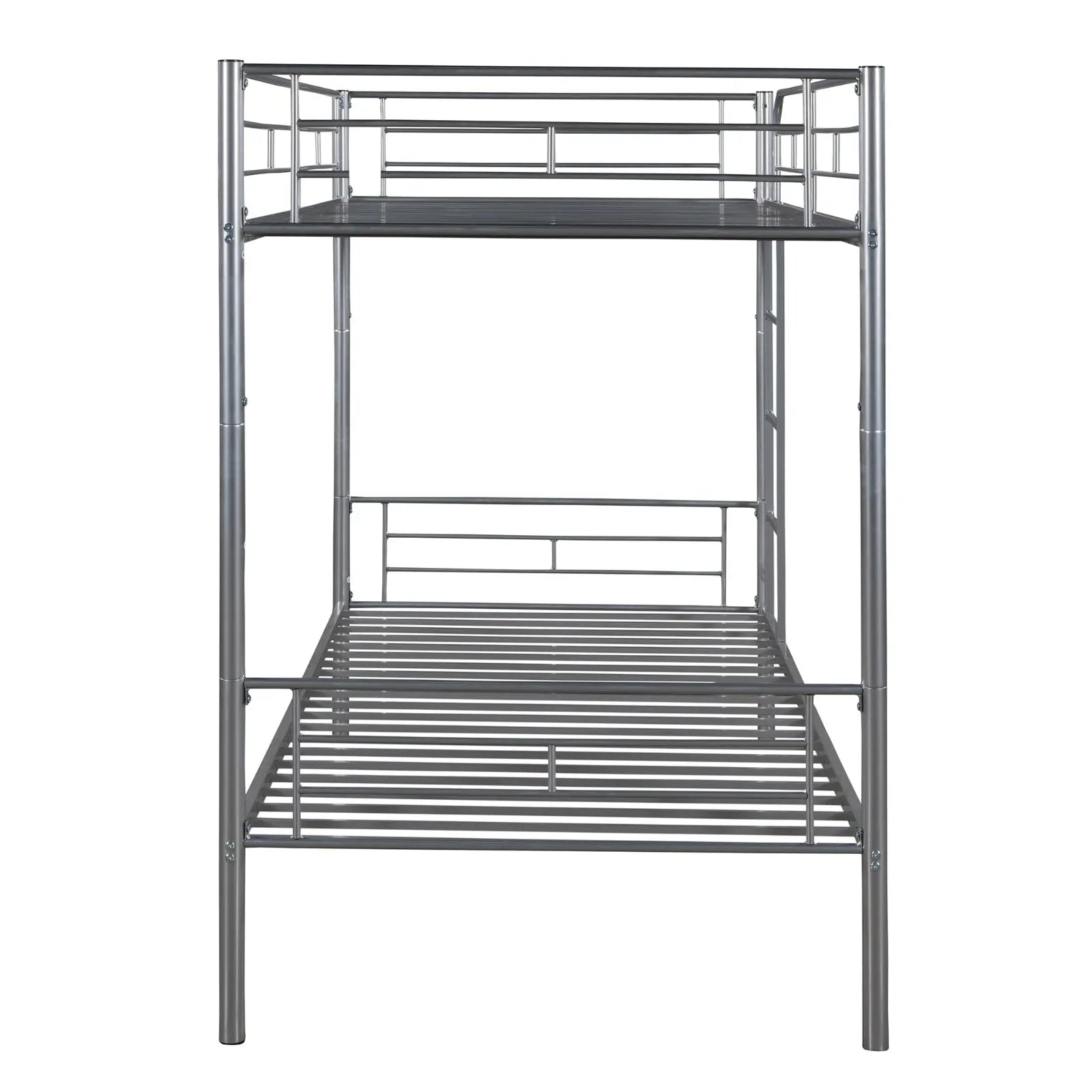 Twin Over Twin Metal Bunk Bed  Silver My Store