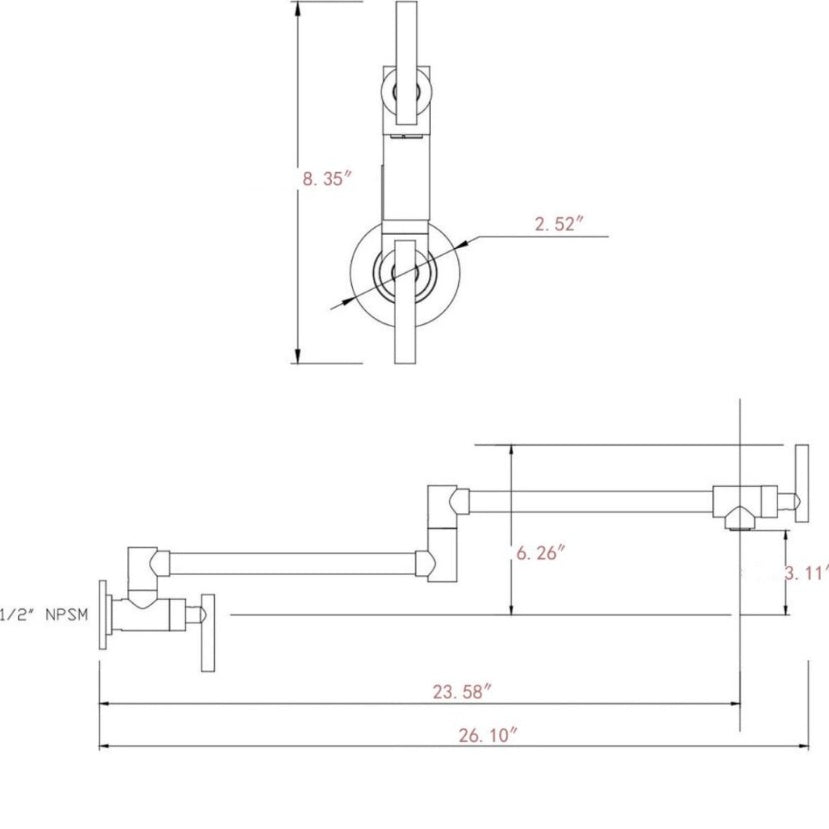 Pot Filler Faucet Wall Mount- Matte Black My Store