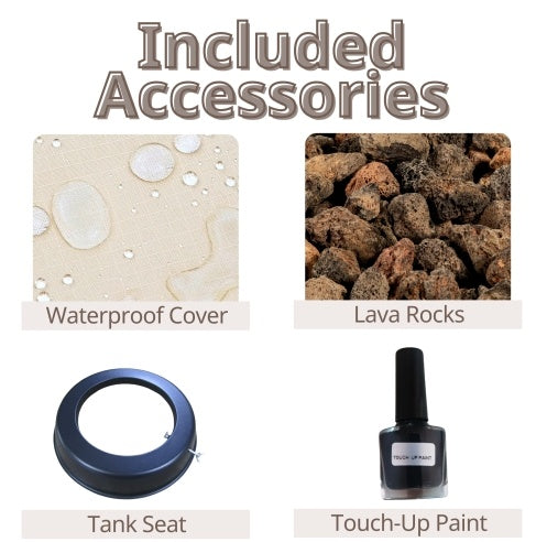 \Large Rectangular Stone Gas Fire Pit With Lava Canopy Inkedjoy