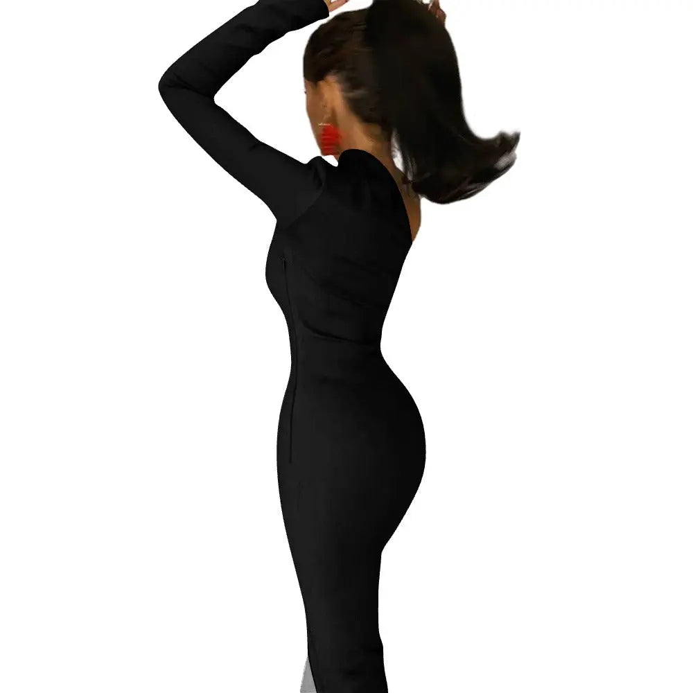 Half Sleeve Slit Dress Inkedjoy