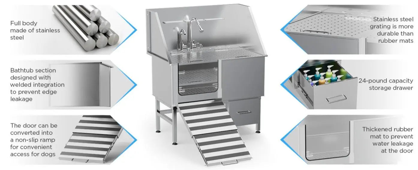 Stainless Steel Dog Bath Table My Store