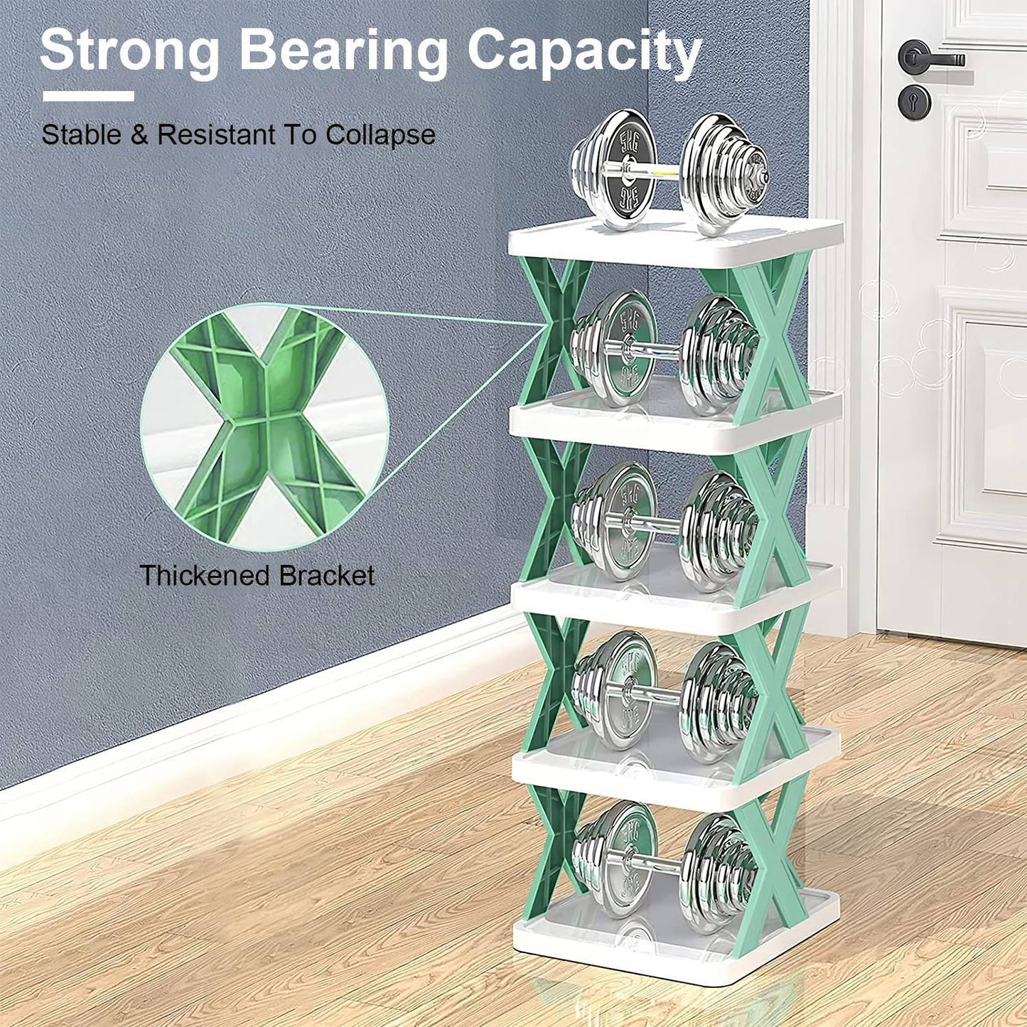 1Pc 9Tier Narrow Entryway Shoe Rack Plastic Vertical Organizer Space Inkedjoy