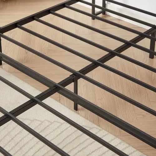 Bed Frame With Charging Station Full Size, Rustic Brown My Store