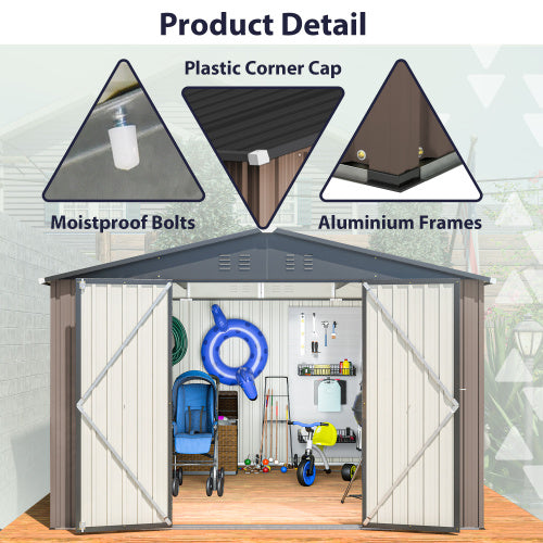 10' X 10' Metal Storage Shed Inkedjoy