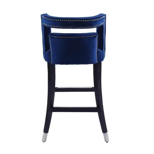 Suede Velvet Barstool With Nailheads Dining Room Chair2 Pcs Set - 30 Inch Seater Height My Store
