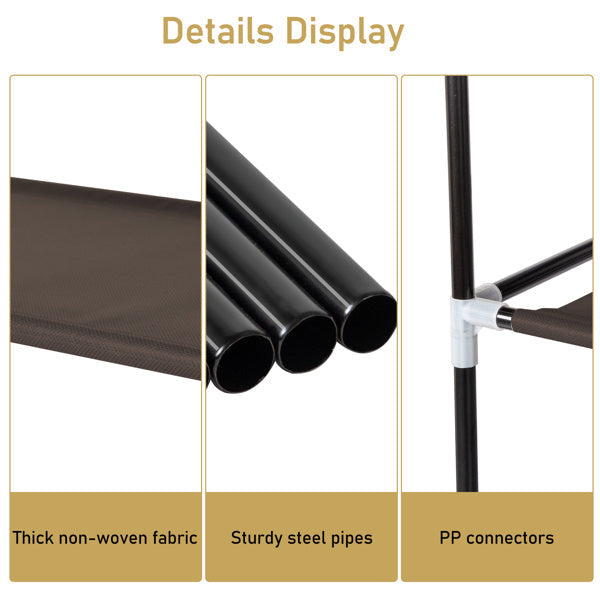 Double Row 10-ply Non-woven Shoe Cabinet- Brown Inkedjoy