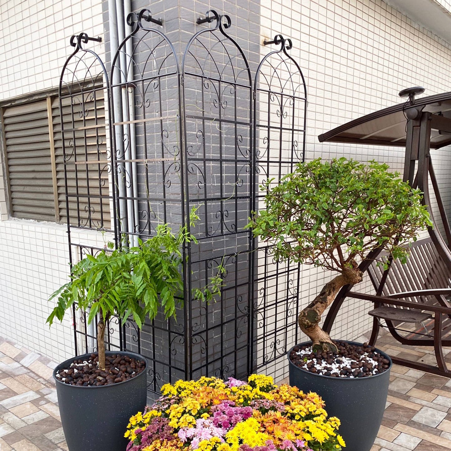 2 Pack Metal Garden Trellis Rustproof Trellis For Climbing Plants Inkedjoy