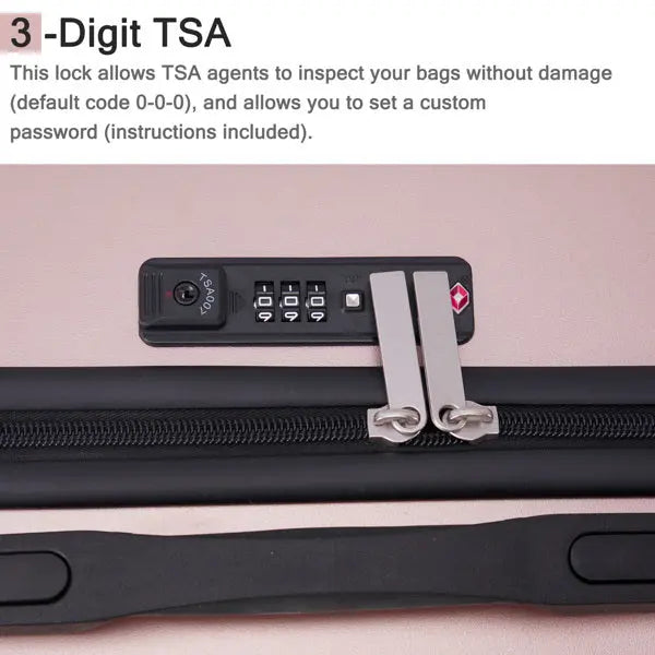 Three In One Set Of Vertical Striped Suitcase Inkedjoy