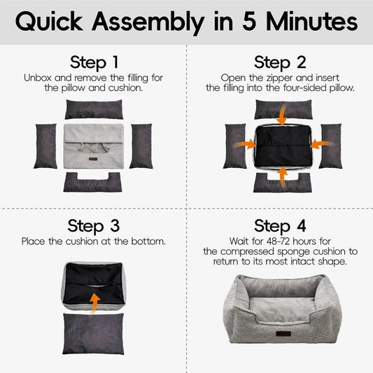 MEWOOFUN Medium Dog Bed - Washable Bed With Warming & Calming Features My Store