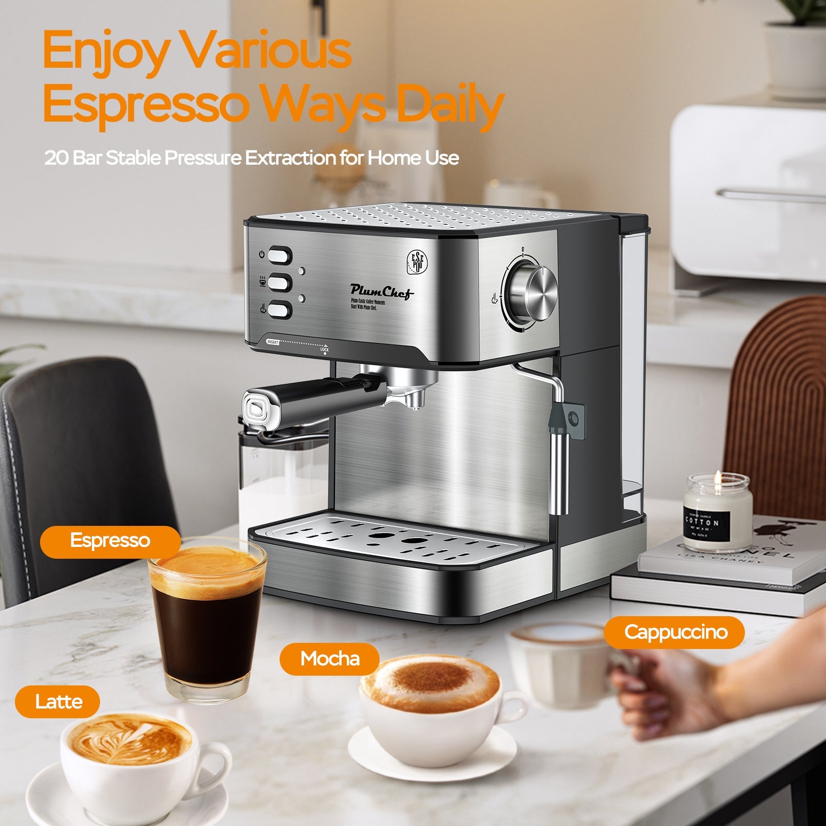 20 Bar Professional Espresso Machine Inkedjoy