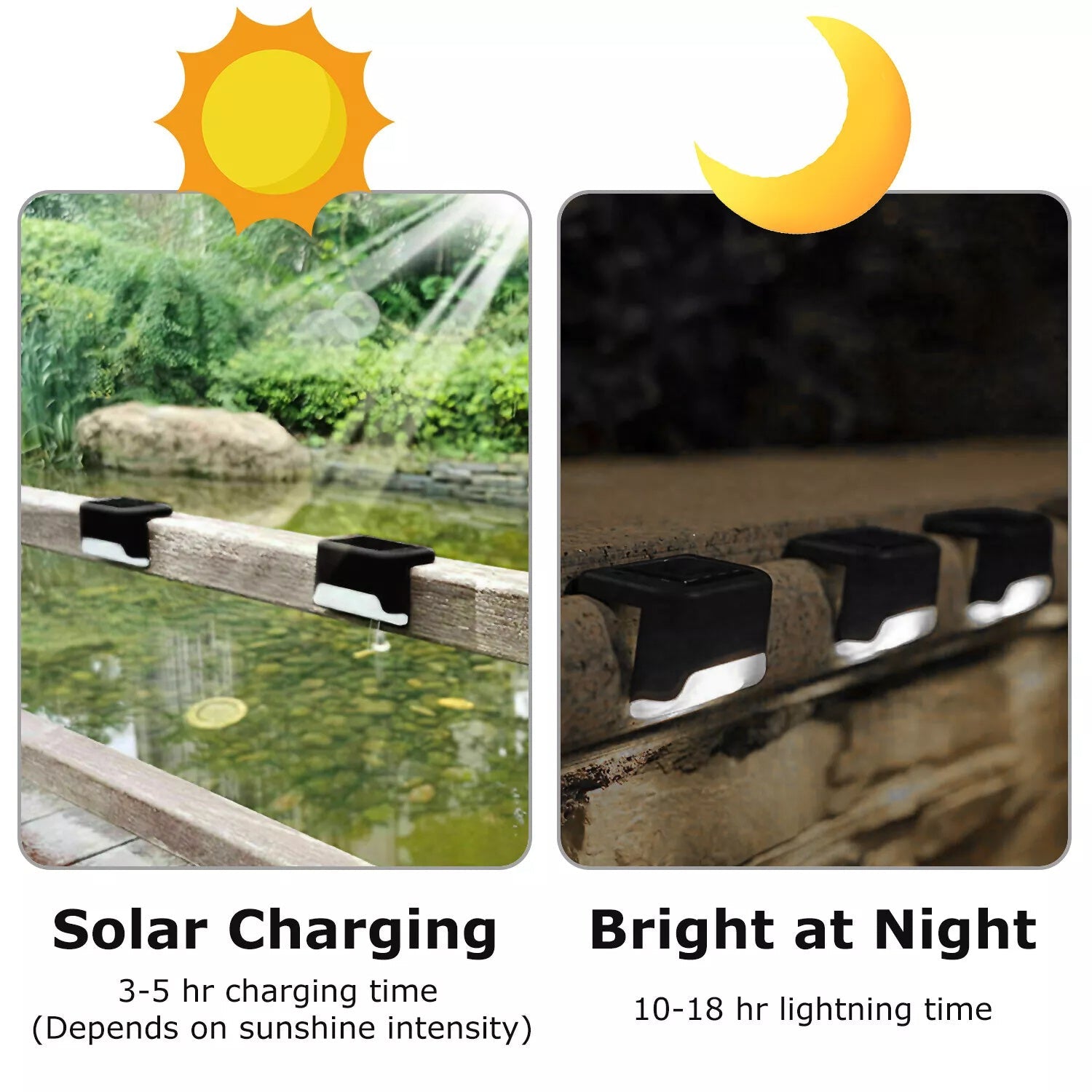 4 Solar LED Bright Deck Lights Ohberri