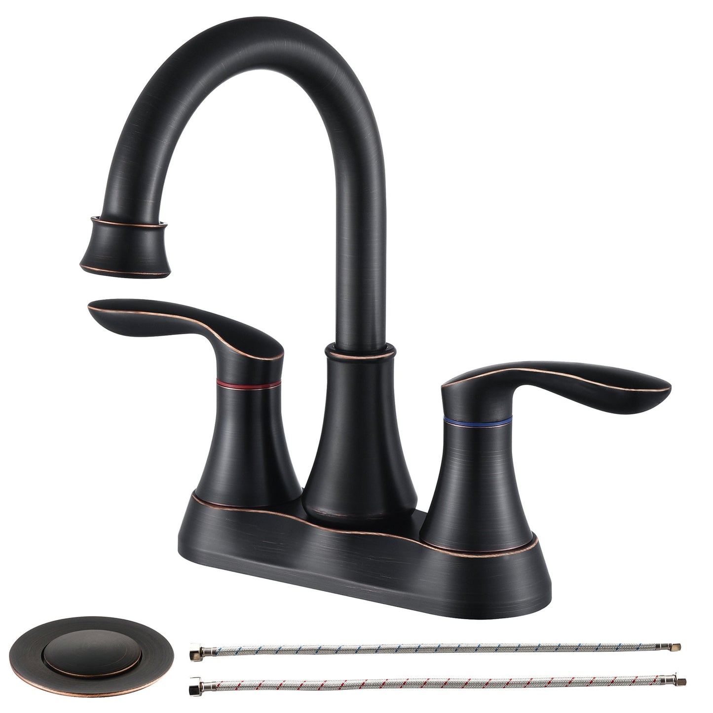 2-Handle 4-Inch Oil Rubbed Bronze Bathroom Faucet Ohberri