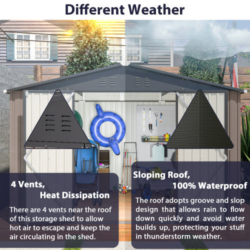 10' X 10' Metal Storage Shed Inkedjoy