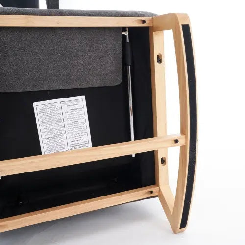 Accent Rocking Chair With Footrest High Back Rubber Wood My Store