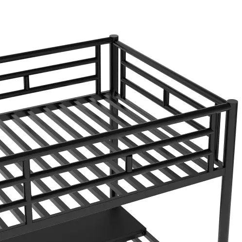 Metal Loft Bed Frame With Desk, No Box Spring Needed,Twin ,Black My Store
