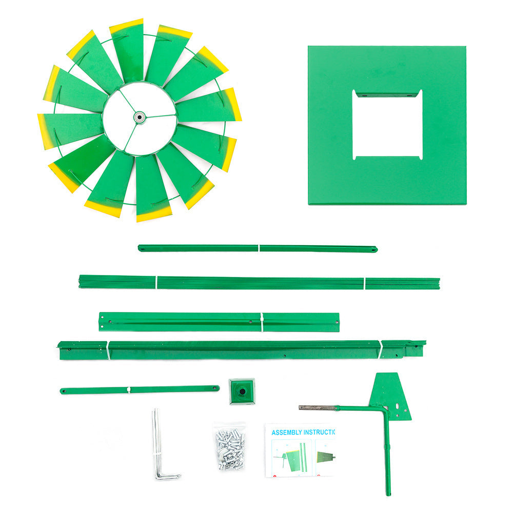 8FT Weather Resistant Yard Garden Windmill Green My Store