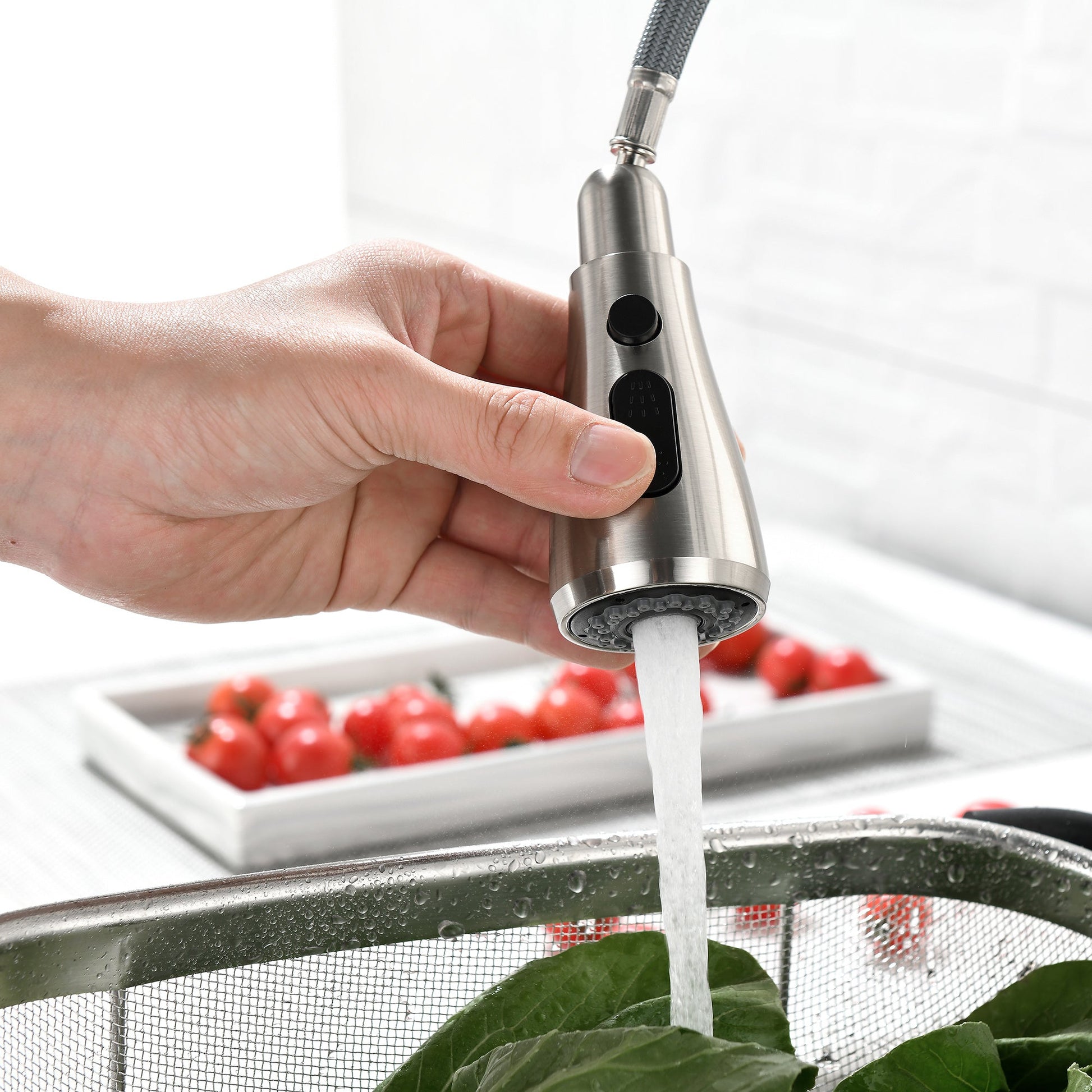 Single Handle High  Pull Out Kitchen Faucet- Stainless Steel Ohberri