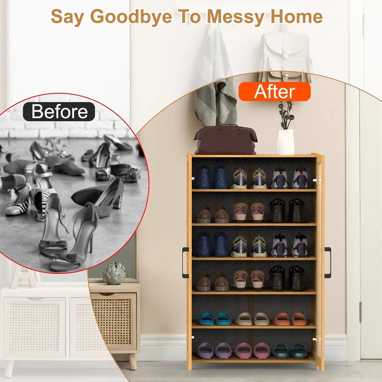 6-tier Bamboo Shoe Rack Inkedjoy